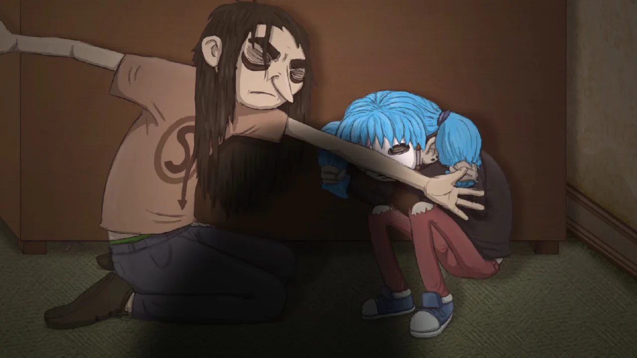 Sal Fisher and Larry Johnson in an official Sally Face story scene