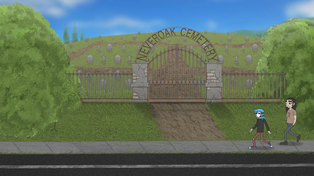 Official Steam screenshot of the Episode Five cemetery approach